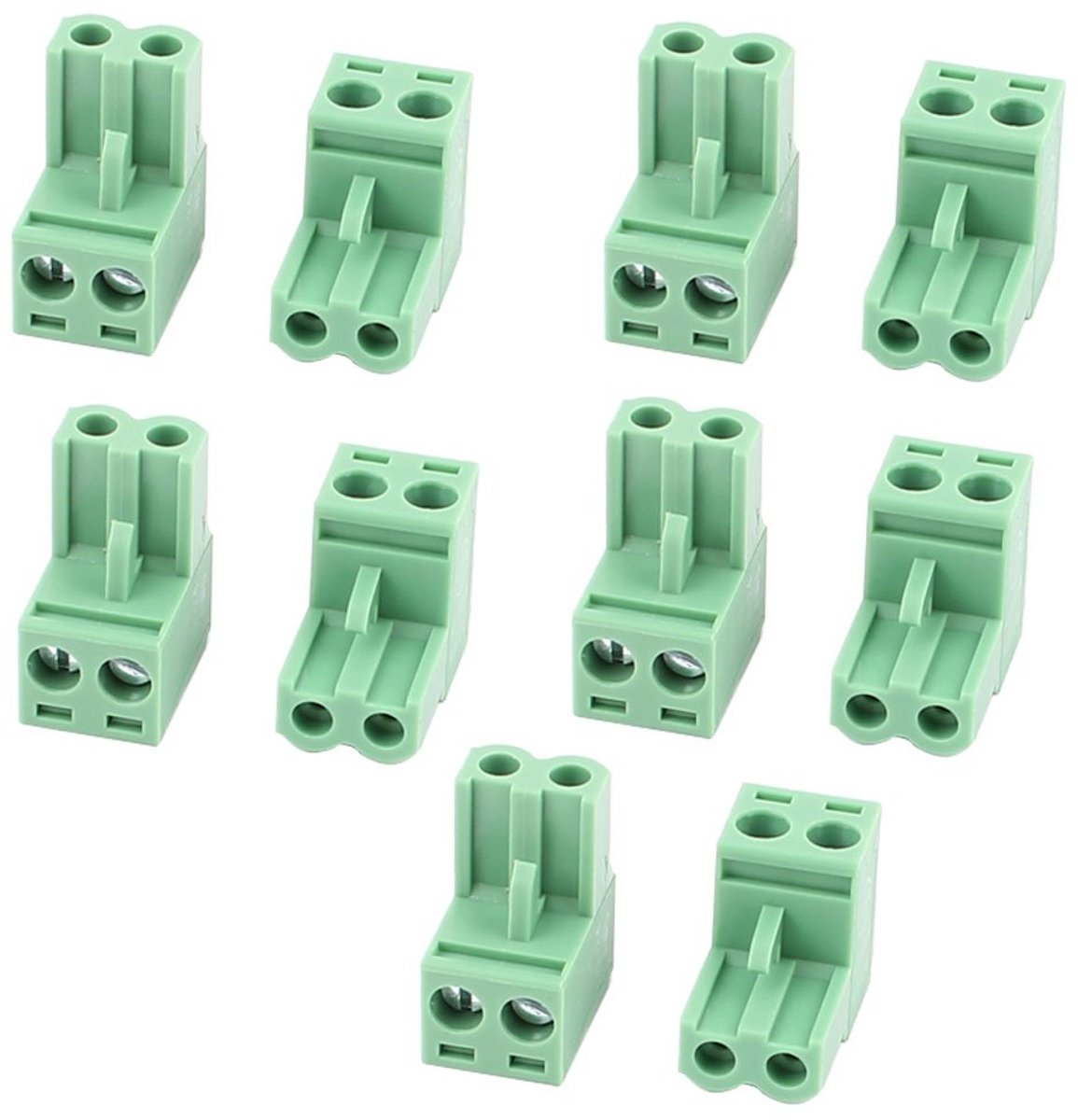Sourcingmap 10 Stks KF2EDG 5.08mm Pitch 2P Pluggable Teminal Blocks Connector Socket
