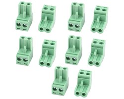 Sourcingmap 10 Stks KF2EDG 5.08mm Pitch 2P Pluggable Teminal Blocks Connector Socket