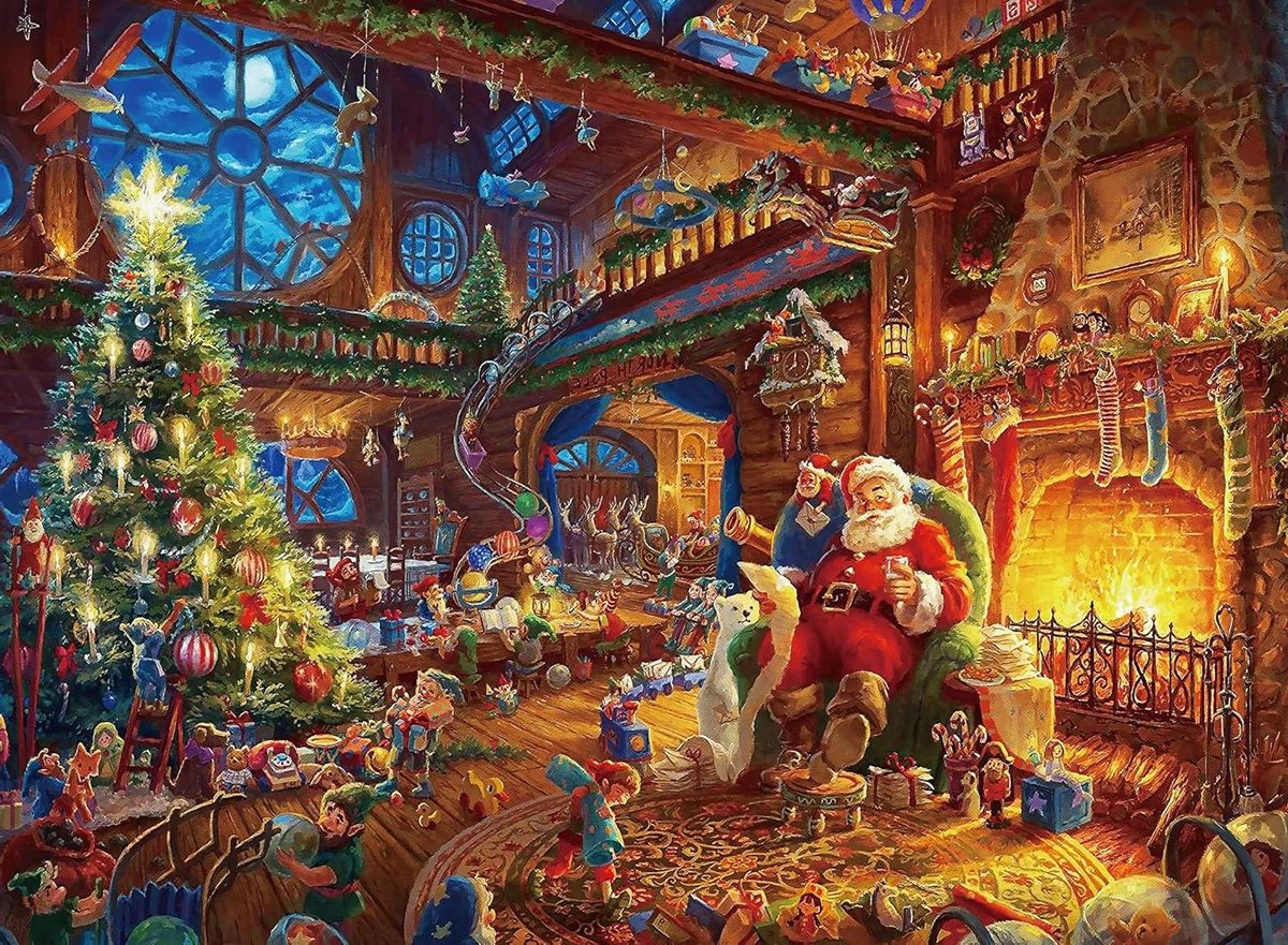 Kerstpuzzel Volwassenen - 1000 Stukjes - Ontspannend Tijdverdrijf - Uniek Gesneden Stukjes - 70 x 50 cm - Santa Xmas