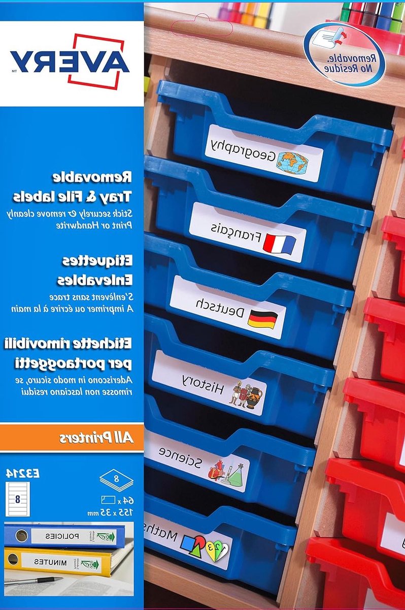 Etiketten Wit - Zelfklevende Labels - Organiseren Thuis - Volledig Verwijderbaar - 155 x 35 mm - Wit