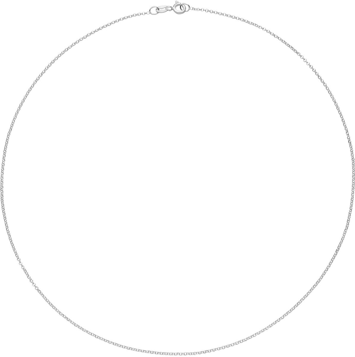 Schakelketting 2 mm ketting 45 cm sterling zilver 925, Zilver, Zirkonia