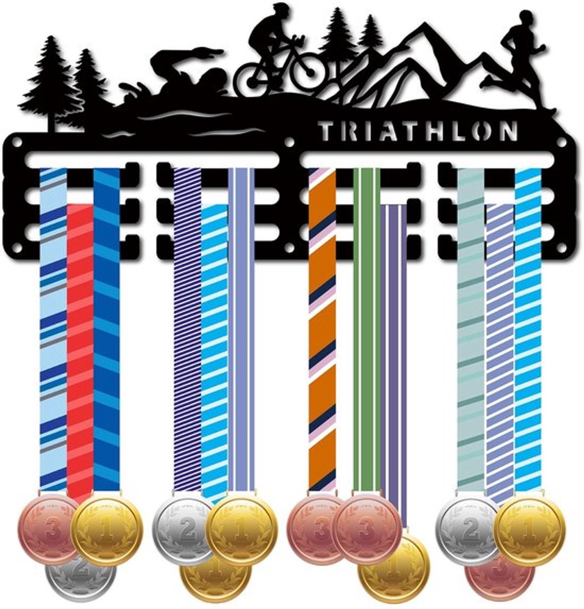 Onf3 - Triatlon medaillehouder - Medaillehanger display rek - Metalen