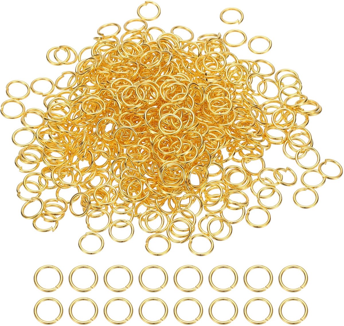 Springringen, 2000 stuks 6 mm ronde ring bedellussen connector voor sieraden maken benodigdheden doe-het-zelf ambachtelijke sleutelhangers kettingen oorbellen, goudkleur
