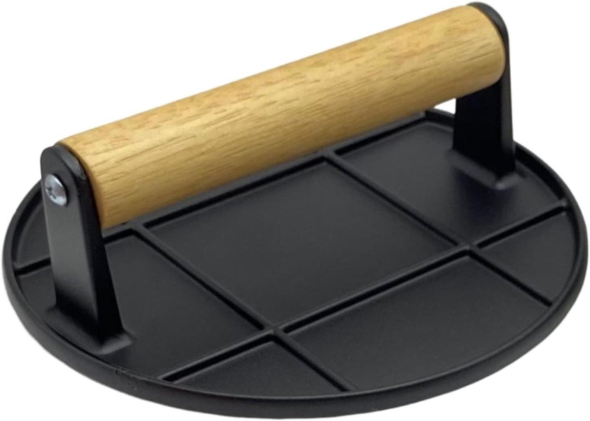 Burgerpers - Vleespers - Hamburgers Maken - Gietijzeren Grill - 165 cm - Zwart
