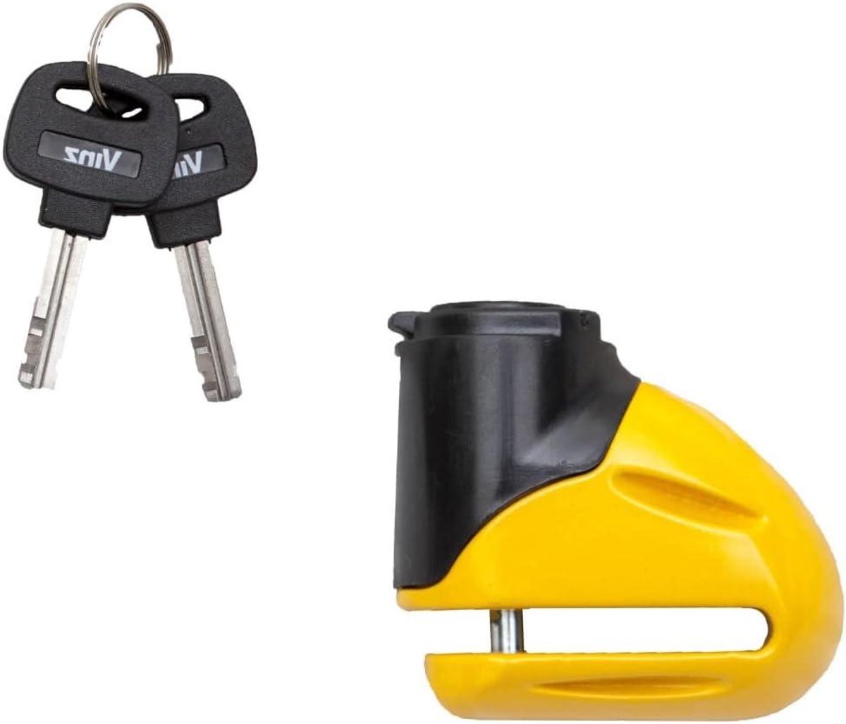 Motorslot of Scooterslot Schijfremslot met 5,5 mm Pin - Opvallend Geel