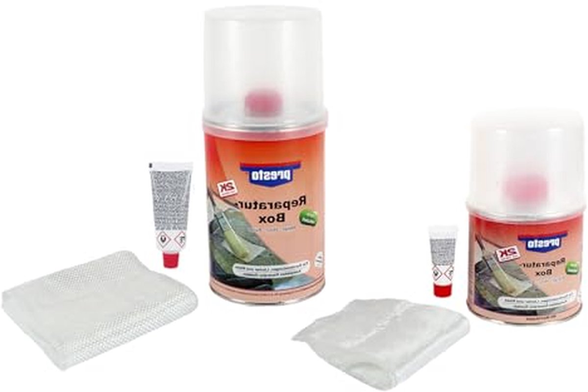 Reparatiebox 2-componenten met glasvezel voor gaten en beschadigingen