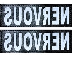 Reflecterende Patches - Hondentuig Patches - Veiligheid Hond - Verwijderbaar en Verwisselbaar - Set van 2 - Zwart