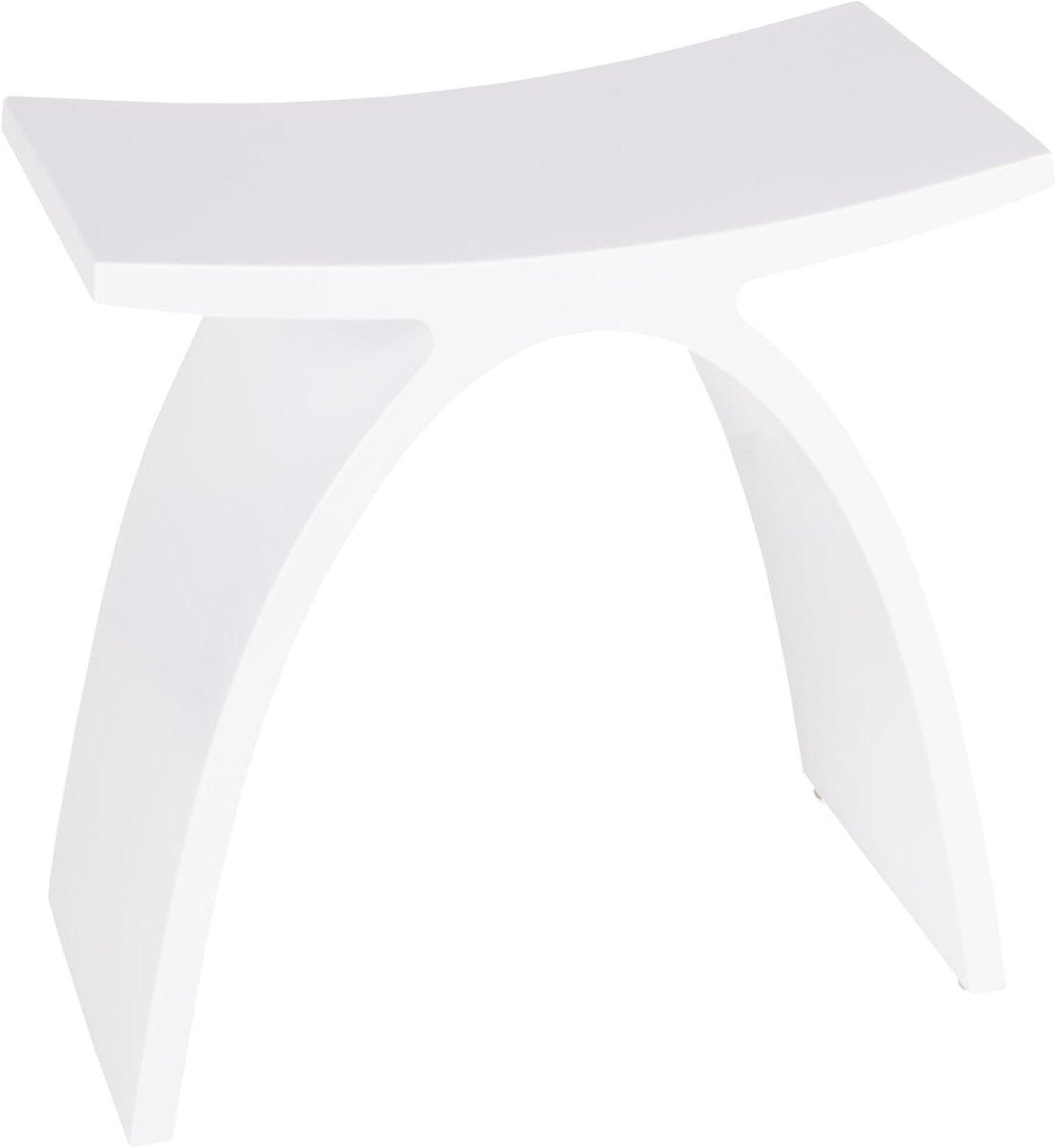 Badkruk Kunststeen - Douchestoel Zitkruk - Douchen Comfort - Krasbestendig Oppervlak - 425 x 23 x 425 cm - Wit