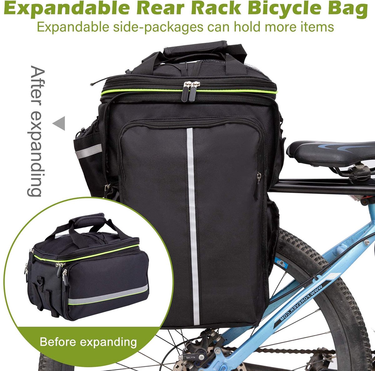 Fietstas 32L Fietstassen Rack Trunks Waterdichte Fiets Achterbank Trunk Bag Extended Fietsen Opbergtas voor MTB Mountainbike Fietstassen Rack Trunks