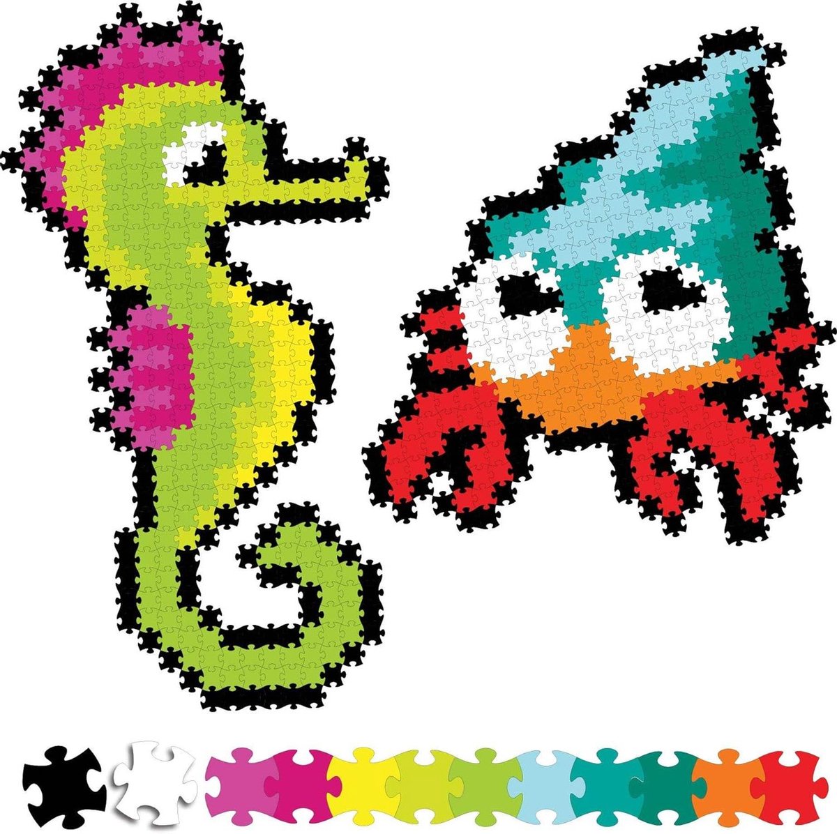 Pixel Puzzel - Legpuzzel Creatief - Ontwerpen Maken - Strijk-vrije Verbinding - 19 x 14 x 4 cm - Multicolor