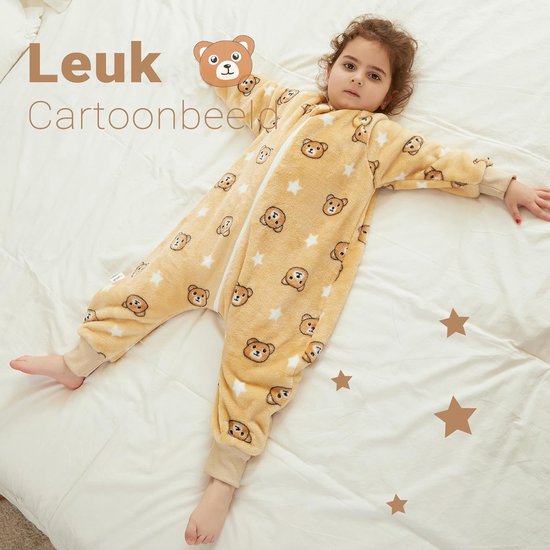 Slaapzak met Voeten voor Baby's en Kinderen - Winter Flanellen Pyjama Jumpsuit 0-6 Jaar van slaapzak-met-voeten — afbeelding 5