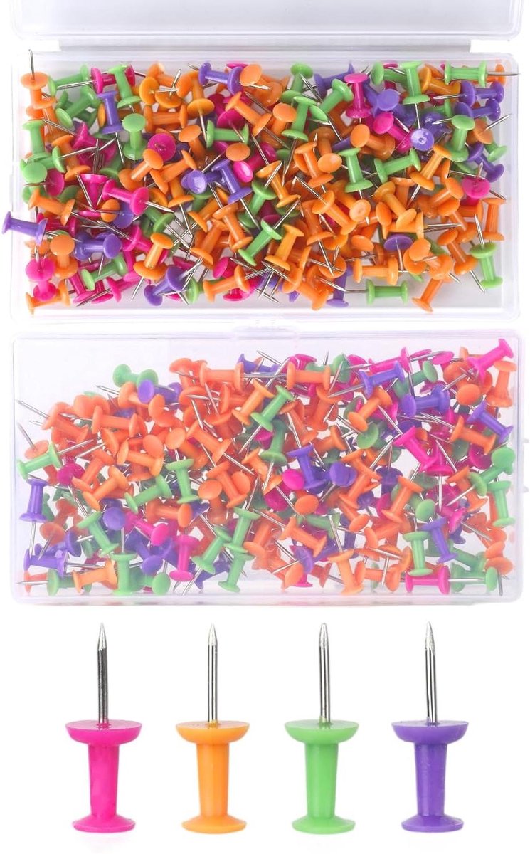 Kleurrijke Punaises - Priknaalden Spelden - Decoreren en Organiseren - Stevige Metalen Punt - 400 stuks - Multicolor