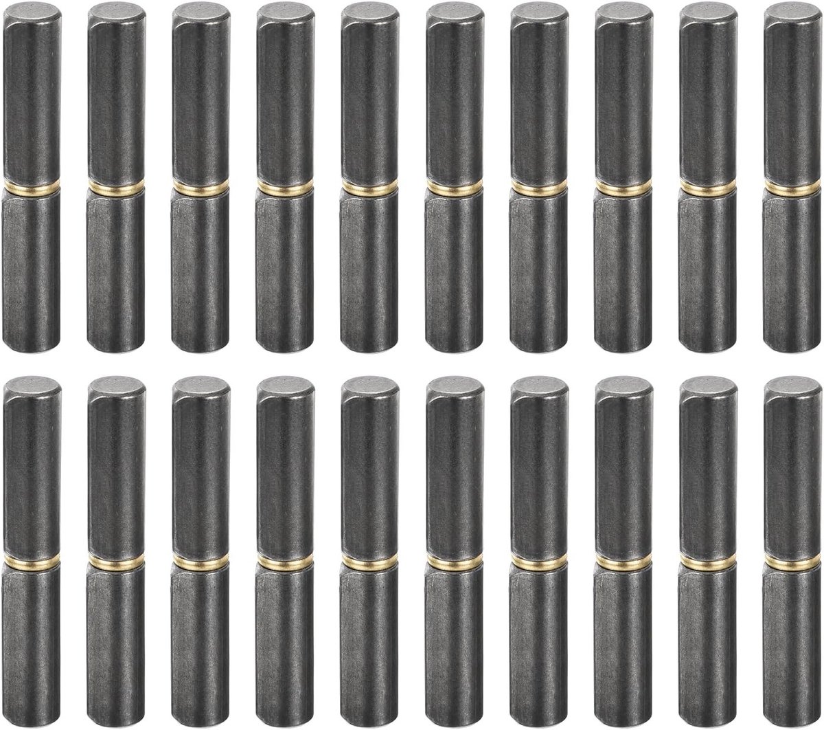 Lasbare vatscharnieren 20 stuks, 10 x 10/16 inch (l x d), koolstofstaal, afneembaar voor metalen deuren en aanhangerhellingen, diameter 0,8 cm