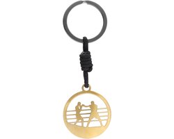 Bokshandschoen Sleutelhanger - Boksring hanger - Sport Fandom - Sterling Zilver Bedekt - 100 g - Goudkleurig