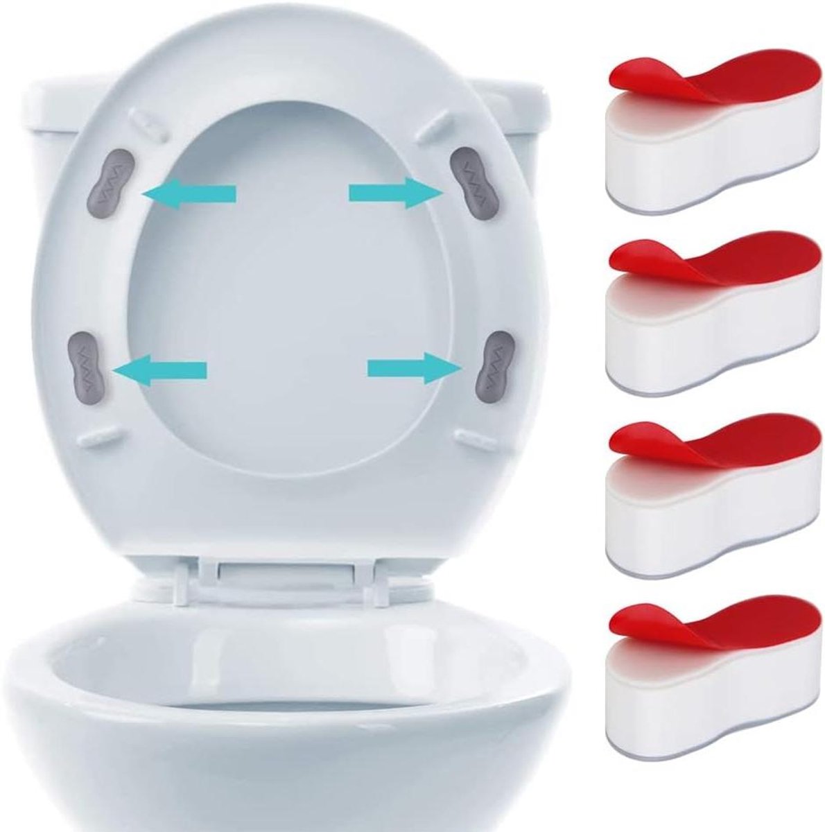 WC-bril buffers - Afstandhouders toiletbril - Hygiënisch Werken - Universele pasvorm - 4 stuks - Wit