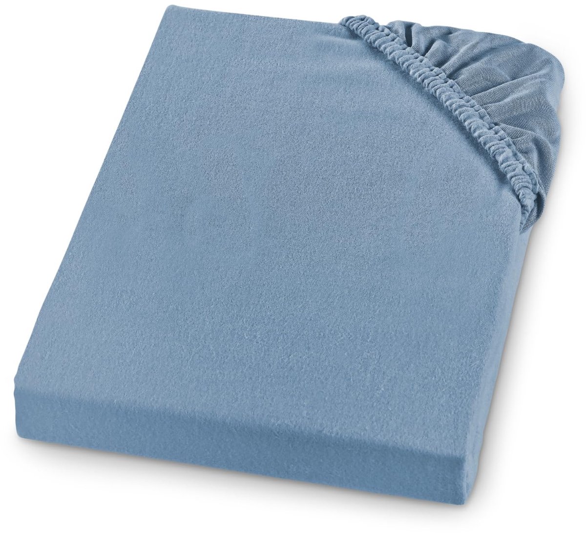 Hoeslaken, flanel, Made in Germany, 100% katoen, elastiek rondom, matrassen tot 23 cm hoog, elastiek rondom, Oeko-Tex, wasbaar tot 60 graden, 140 x 200, lichtblauw