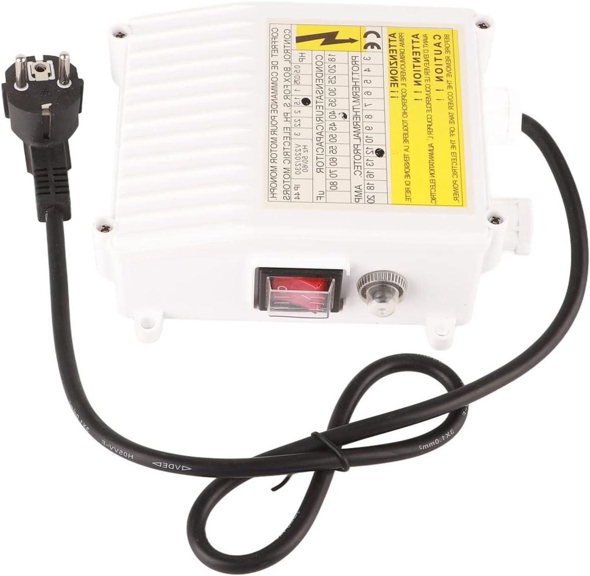 Dompelpomp Controller - Pompbesturingskast Waterpomp - Automatische Waterregeling - Met Thermische Beveiliging - 220V EU Plug - Zwart