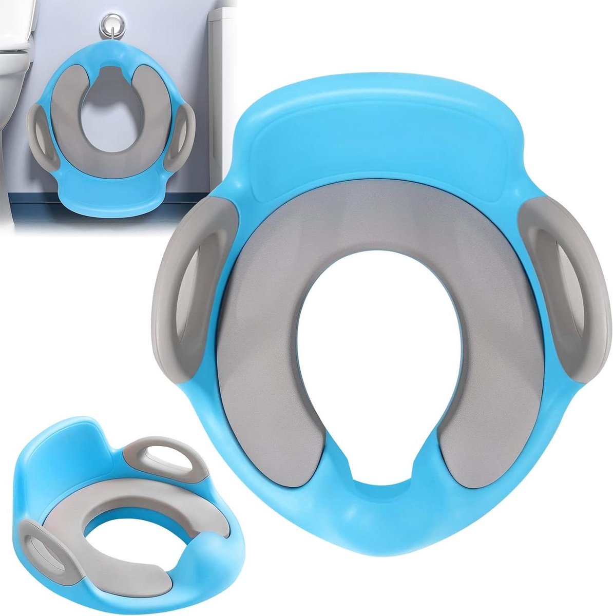 Kindertoiletbril - Zindelijkheidstrainer - Kinderen Zindelijk - Dubbel Antislip - Universeel - Blauw