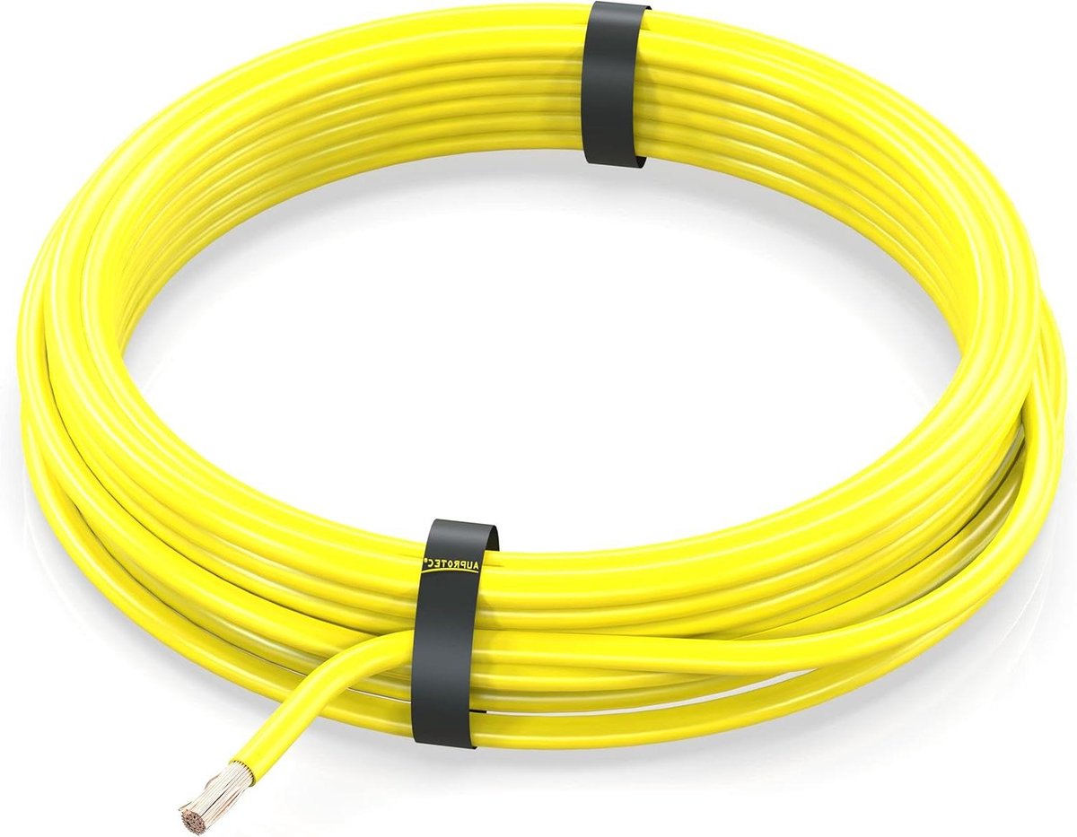 Eenpolige kabel - Elektrische ringdraad - Elektrische bedrading - Gereduceerde wanddikte - 15 mm² - Geel