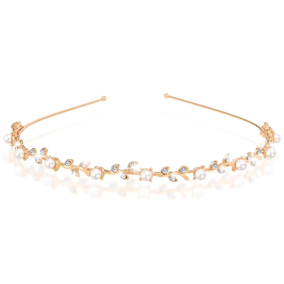 Bruiloft Kristalblad Hoofdband voor Vrouwen, Glanzende Strass Hoofddeksels Elegante Hoofddeksels Decoratieve Leuke Haarhoepel Band Bling Hoofdtooi Haaraccessoires voor Vrouwen Meisjes (Blad)