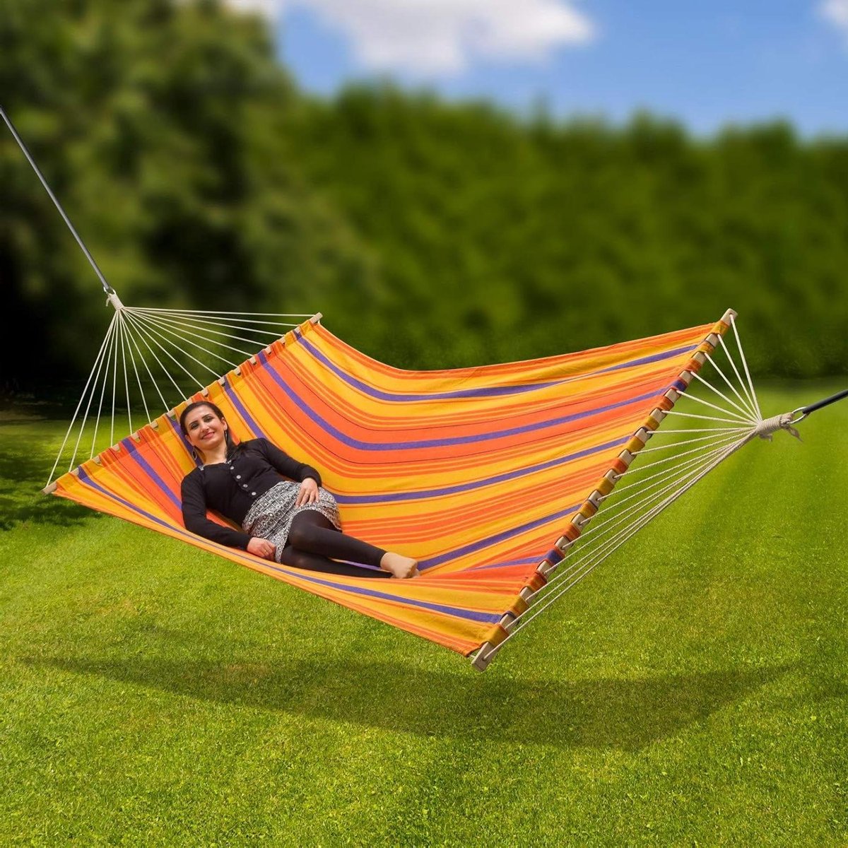 XXL Hangmat - Relax Lighoek - Buiten Ontspannen - Hoge Draagkracht - 210x145 cm - Kleurrijk