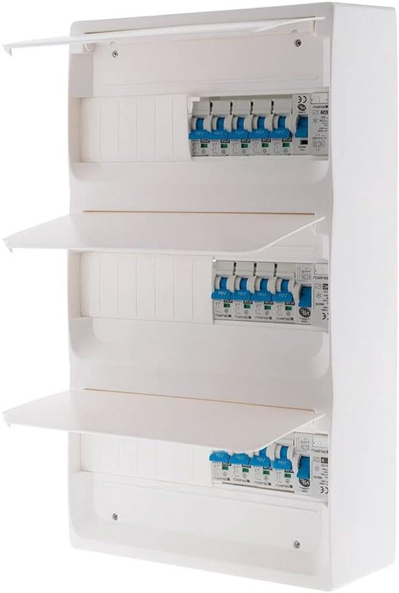 Elektrisch Verdeelbord - Groepenkast Modules - Thuis Installatie - NFC Gecertificeerd - 63 Ampere - Wit