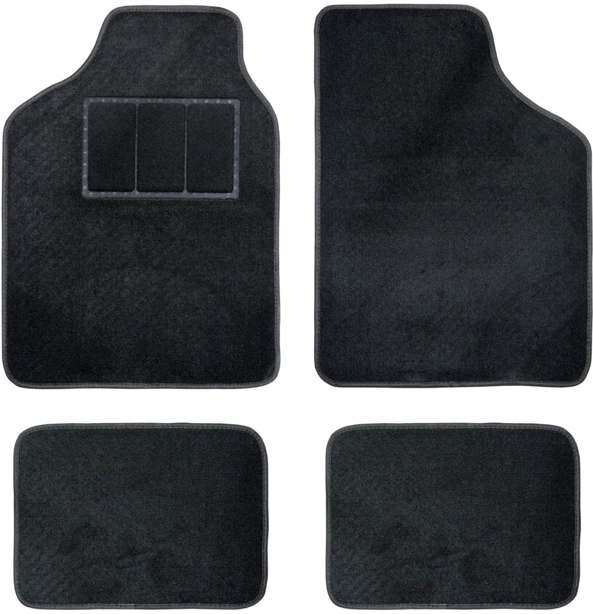 Automatten set voor auto, 81% PVC, 19% tapijt, afmeting 65 x 45 cm / 33 x 45 cm. Beschermt de originele vloer van het voertuig. D6