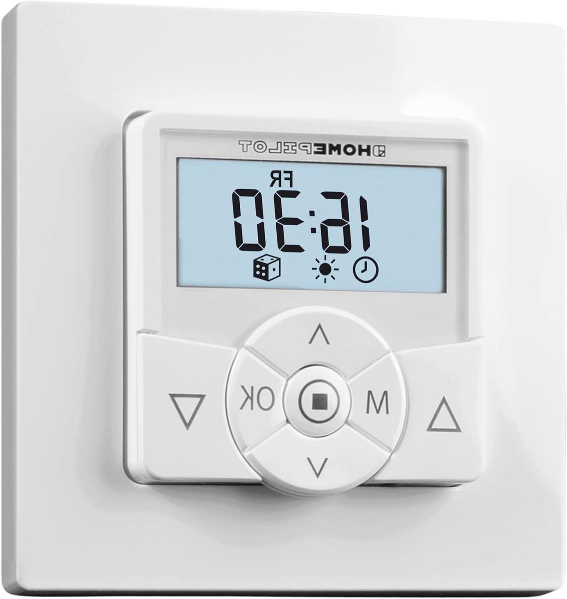 Digitale Timer - Schakelklok - Rolluiken Aan - Geïntegreerde Installatiewizard - 50 x 50 mm - Wit
