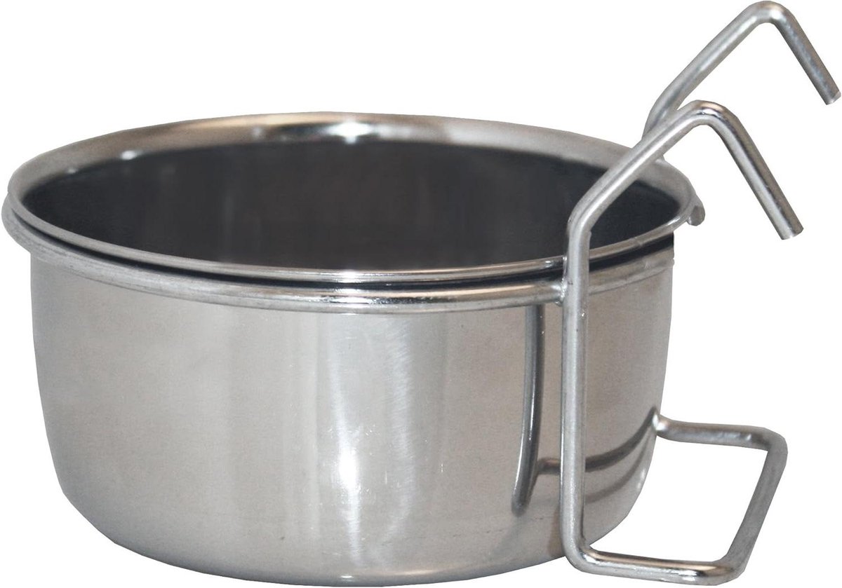 Huisdier voerbak - Hondenbak - Vastzetten voerbak - Roestvrij staal - 600 ml - Zilver