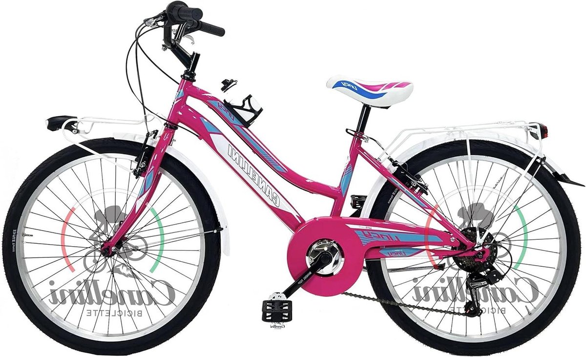 Kinderfiets MTB Meisjesfiets Mountainbike Buitenritten Maken Lichtgewicht Aluminium Frame 24 Inch Wielen Fuchsia