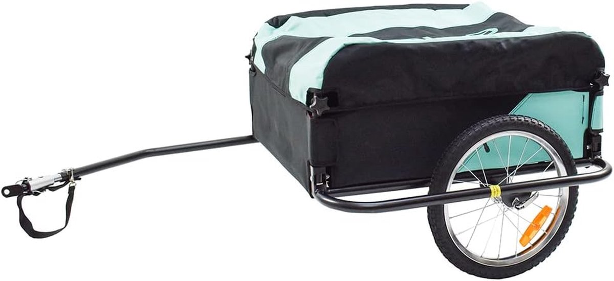 Fiets aanhanger - Vrachttrailer - Transport van spullen - Inclusief regenhoes - 40 kg draaglast - Zwart
