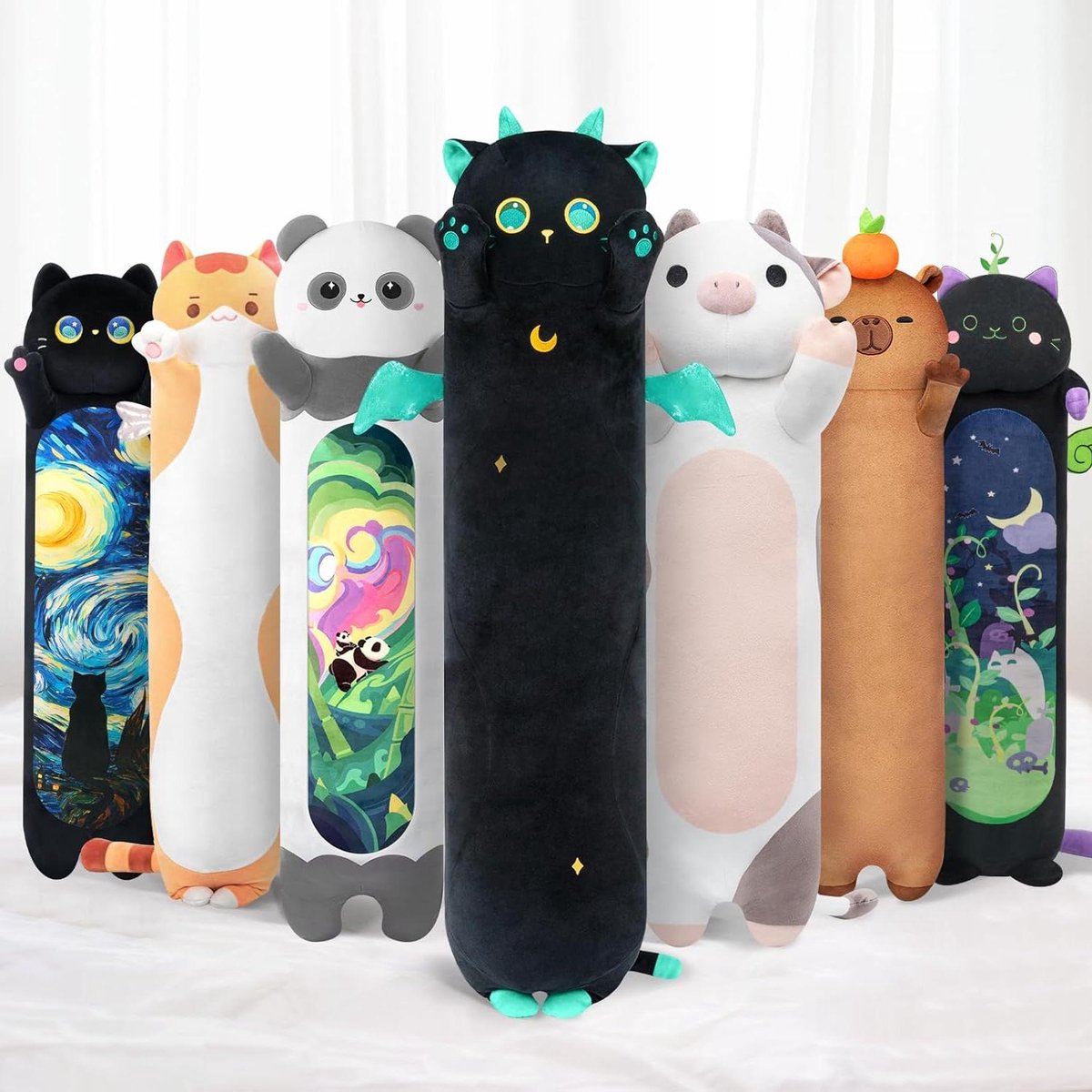 Katten Pluche Kussen - Knuffel Dier - Ontspanning Thuis - Super Zacht Materiaal - 110 cm - Big Eyes Kat