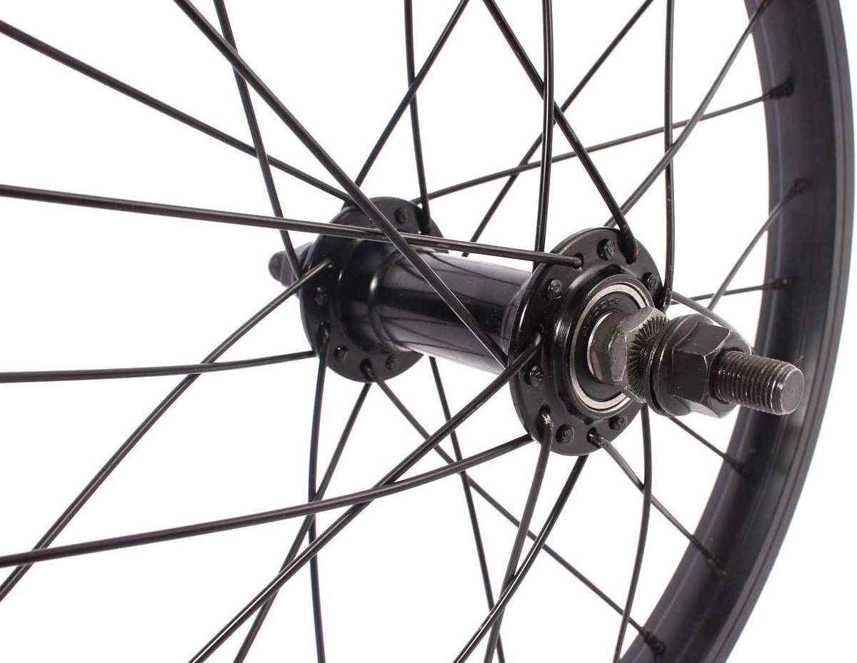 BMX Voorwiel - Kinderfiets Wiel - Fiets Reparatie - Licht Aluminium - 16 Inch - Zwart