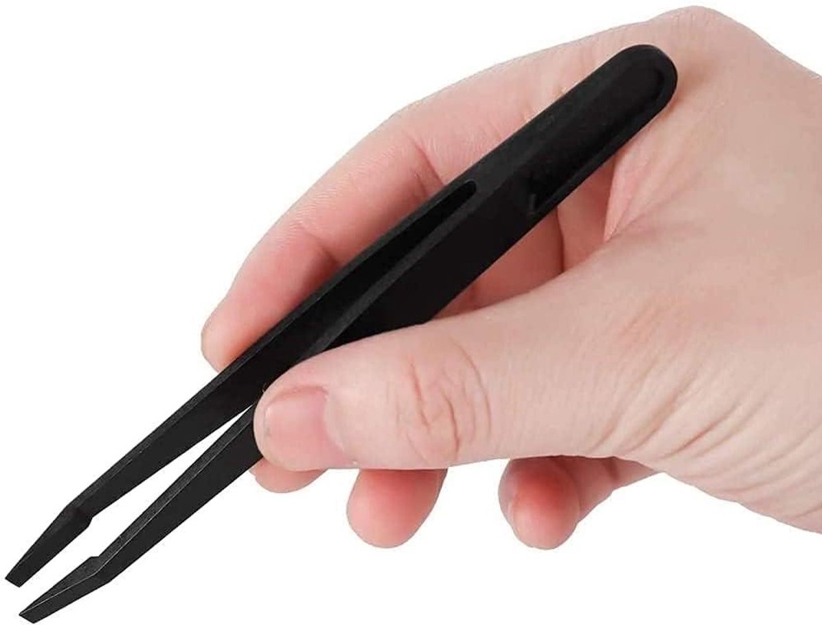Precisie Pincet - Kunststof Klem - Elektronica Reparatie - Antistatisch Hittebestendig - 14 cm - Zwart