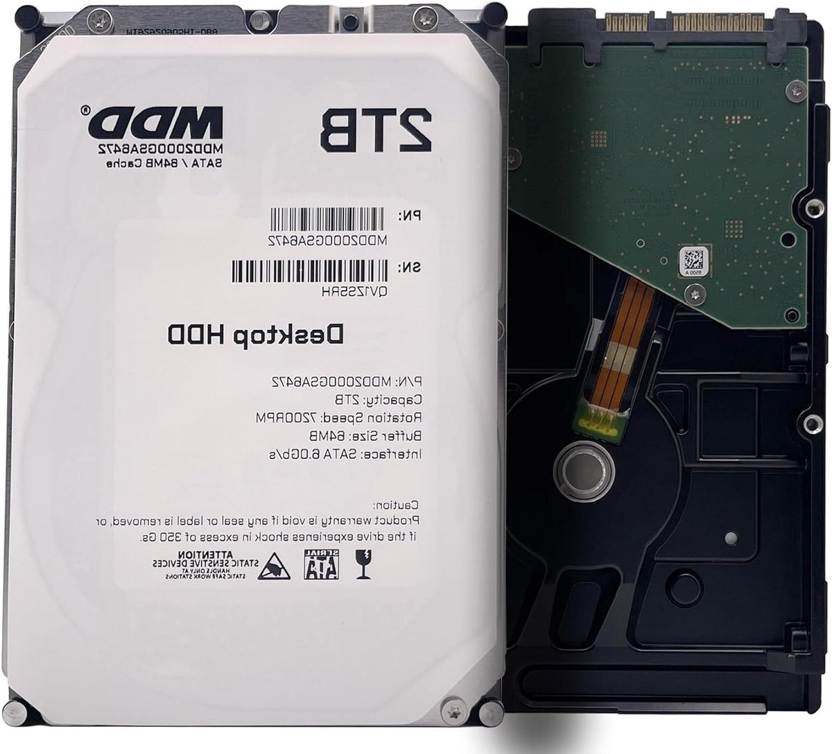 Interne Harde Schijf - Desktop HDD - Opslag Uitbreiden - 7200 RPM - 2 TB - Zilver