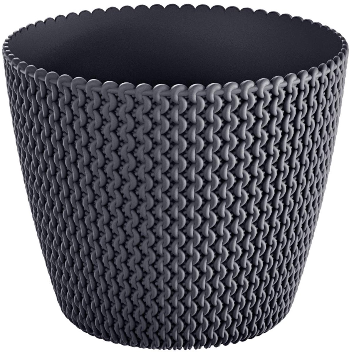 Splofy plantenbak, bloempot, plantenpot met breiselmotief, kunststof (187 mm, antraciet)