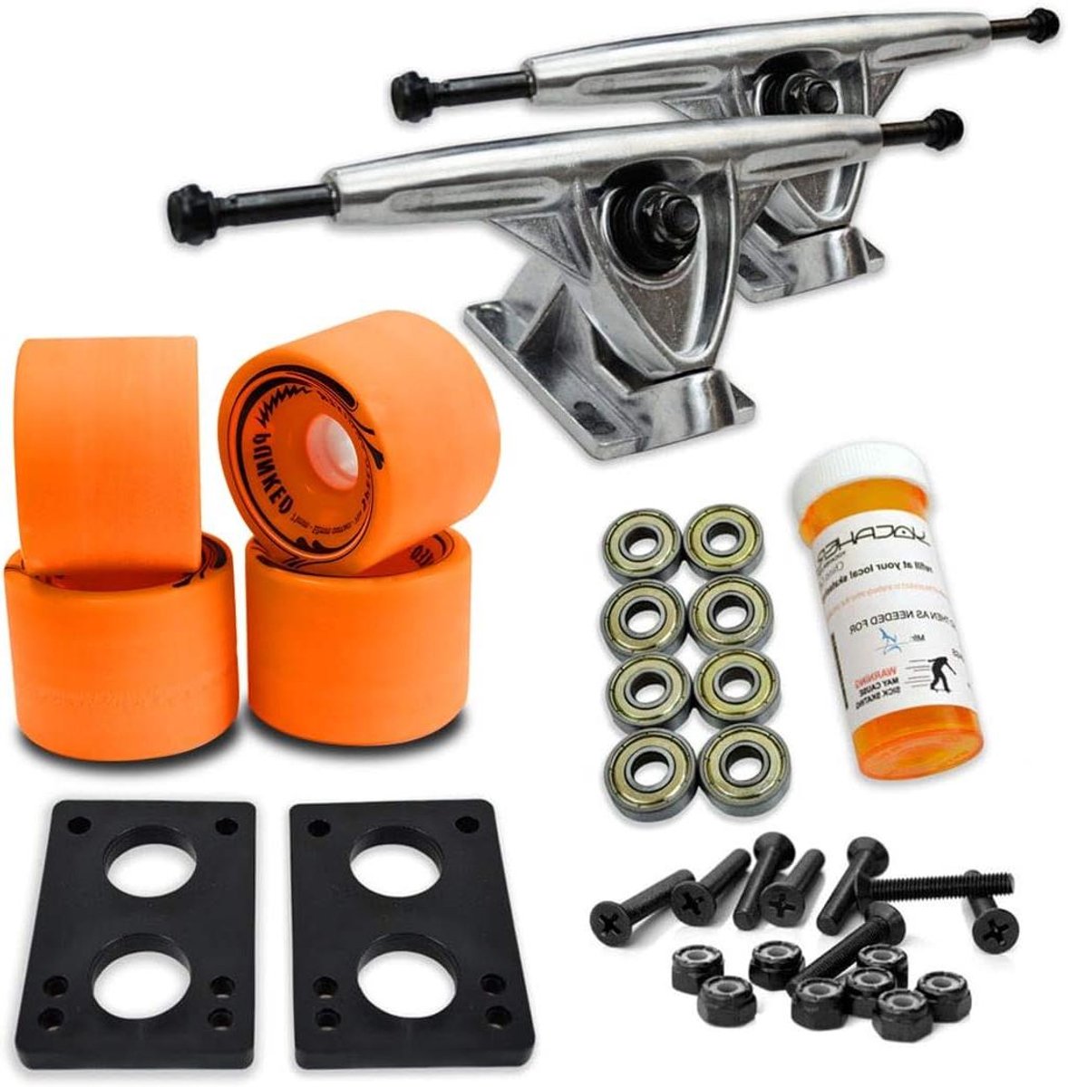 Longboard Skateboard Onderdelen Cruiser Wielen Set Skaten en cruisen Reverse Kingpin Trucks 71 mm wielen
