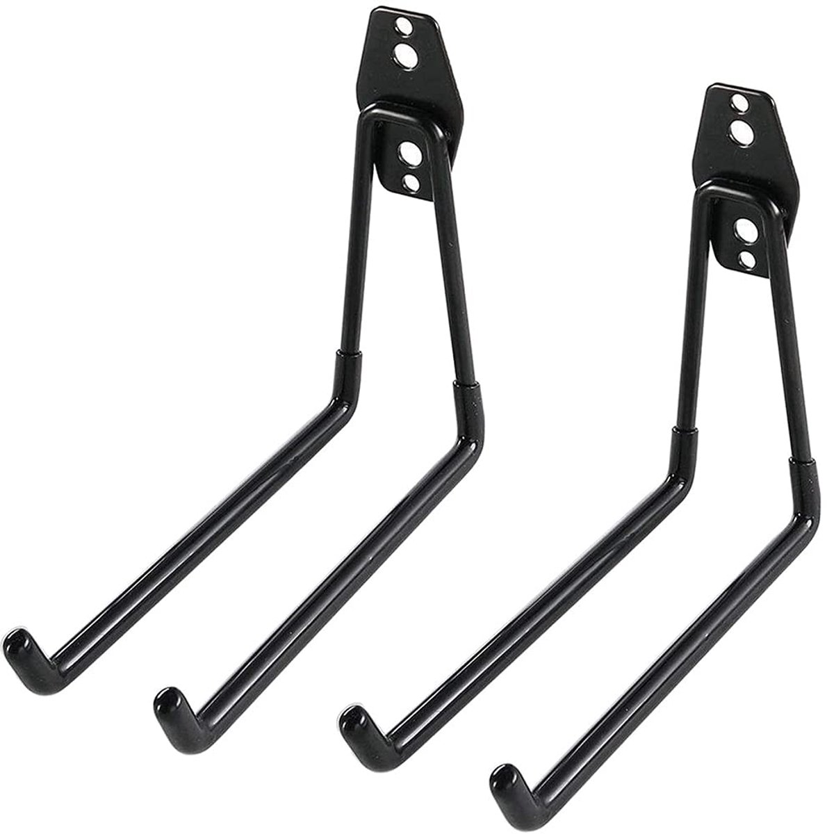 2 Pack Zwarte Garage Opslag Utility Haken Garage Tuin Tool Organizer Stalen Muur Mount Haken Tuin Kleine U Haken-Large