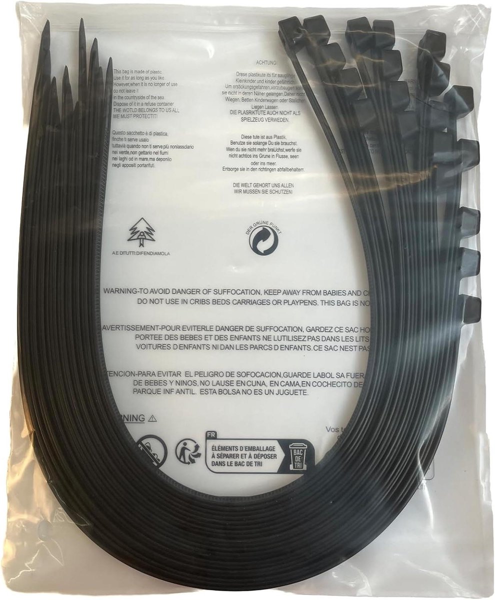 Kabelbinders XL - Tiewraps Zwart - Buiten Gebruik - Hoge Treksterkte - 600mm x 12mm - Zwart