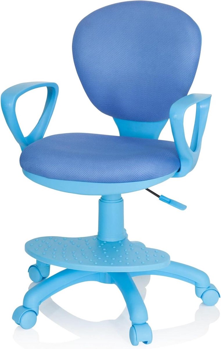 Kinder Bureaustoel - Draaistoel Kinderkamer - Huiswerk Maken - Inclusief Voetensteun - 91 cm Hoog - Blauw