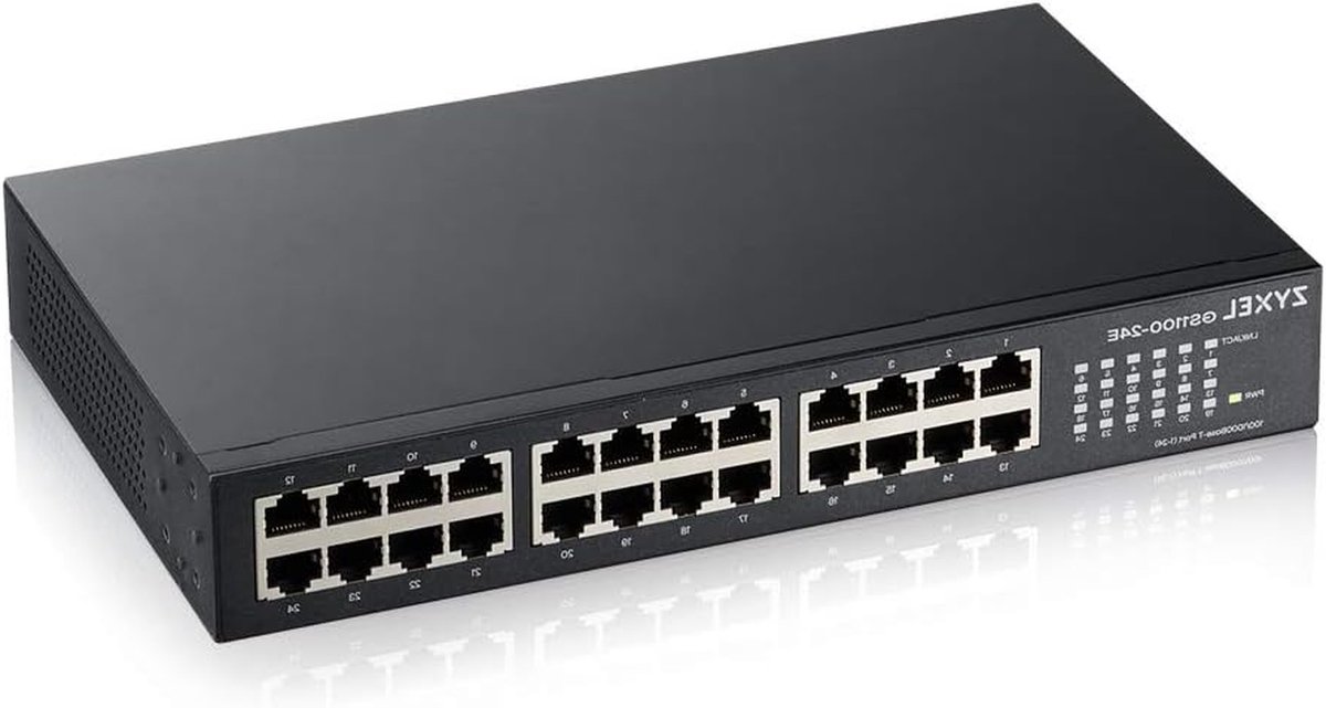Netwerk Switch - Gigabit Ethernet Switch - Netwerk Uitbreiding - Niet-beheerd - 24 Poorten - Zwart