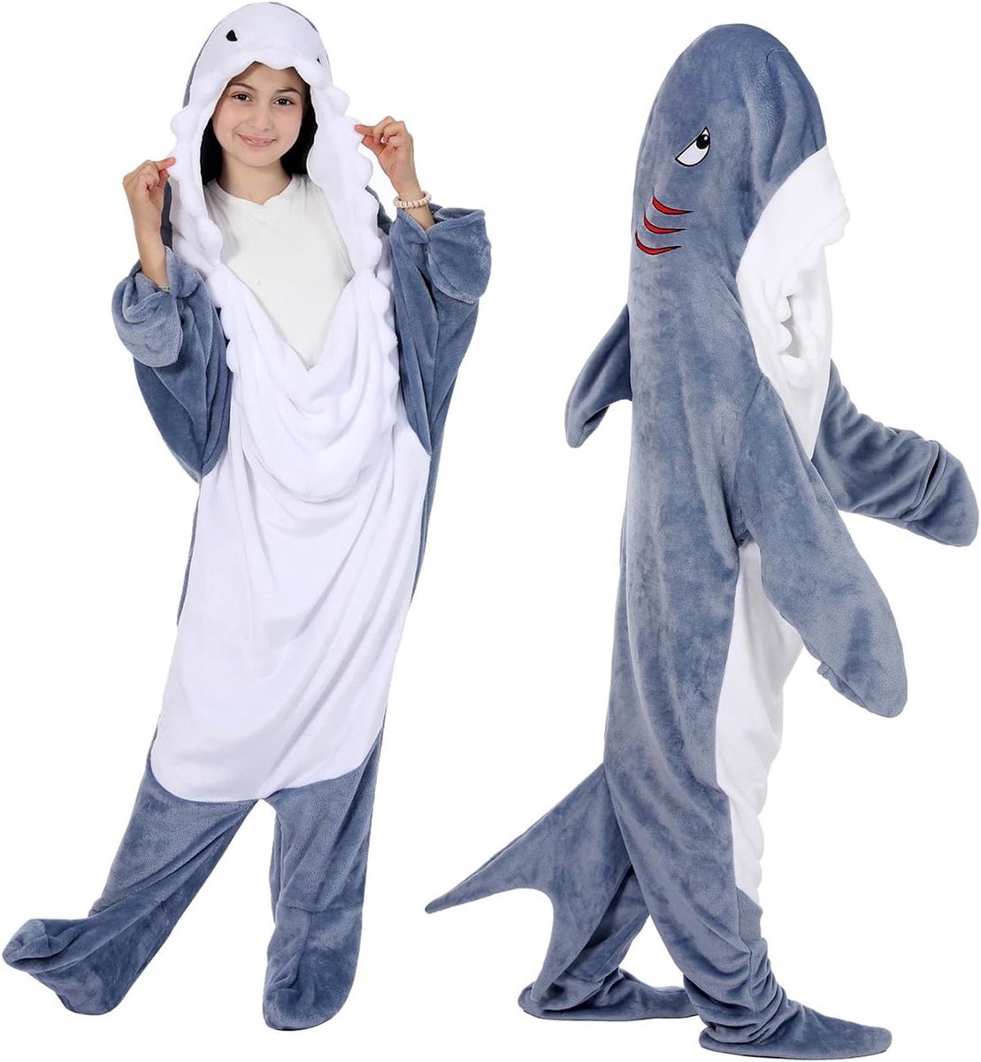 Dinosaurus Haai Decken - Deken Hoodie - Ontspannen Thuis - Zachte Comfortabele Stof - Niet gespecificeerd - Niet gespecificeerd