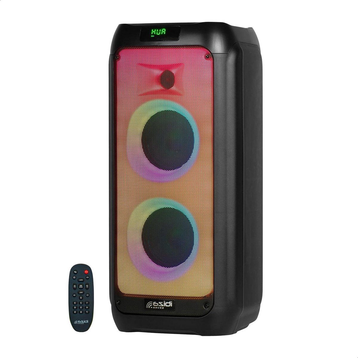 Batterij Luidspreker - Mobiele Speaker - Feesten Muziek Afspelen - Met LED Effect - 2x 5.25 Inch - Zwart