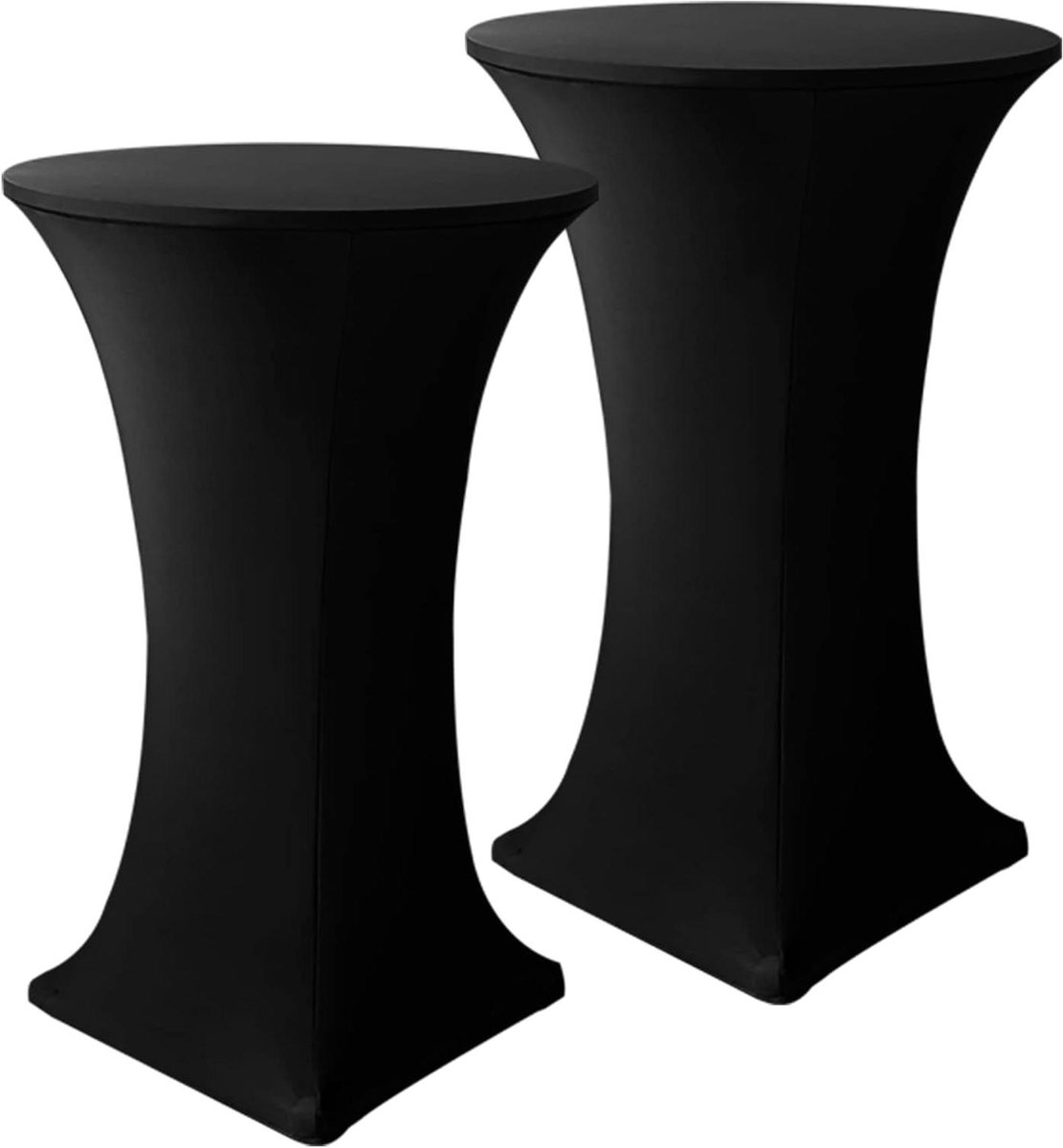 Cocktailtafelhoezen - Tafelkleden - Feest decoratie - Met 4 elastische voetzakken - 30 inch diameter x 42 inch hoogte - Zwart