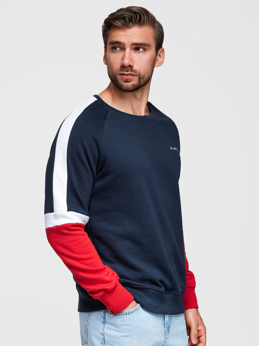 OMBRE Sweater - Regular Fit - Katoen - Lange Mouw Marine S