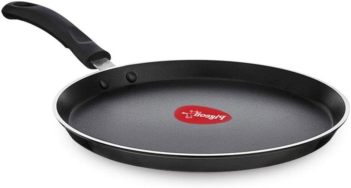 Tawa Koekenpan Platte pan Bakplaat Lekker Koken Speciale Antiaanbaklaag 28cm Diameter Zwart