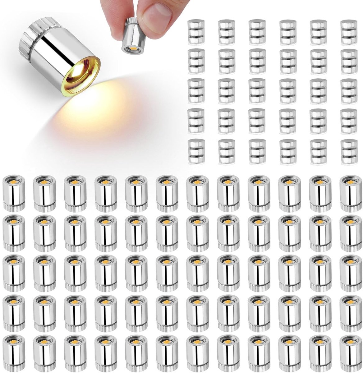 60st Mini-Ledlampjes met 30 Batterijen, Miniatuur Elektrische Lampjes met Plastic Behuizing voor Knutselprojecten Papieren Lantaarns het Bouwen van Miniatuurscènes (Warm Wit)