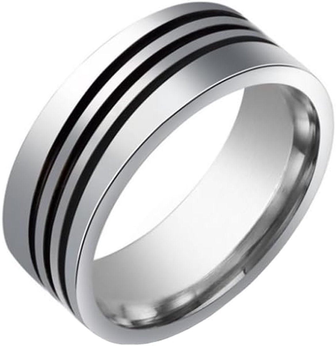 Mannen ring Triple Diagonal Stripe-20mm