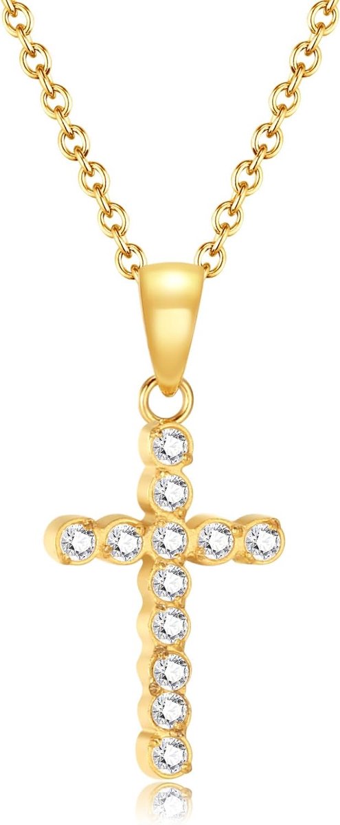 Zilveren Kruis Ketting Dames, Cz Cross Hanger Ketting Roestvrij Staal Sieraden Geschenk Voor Vrouwen, Meisjes