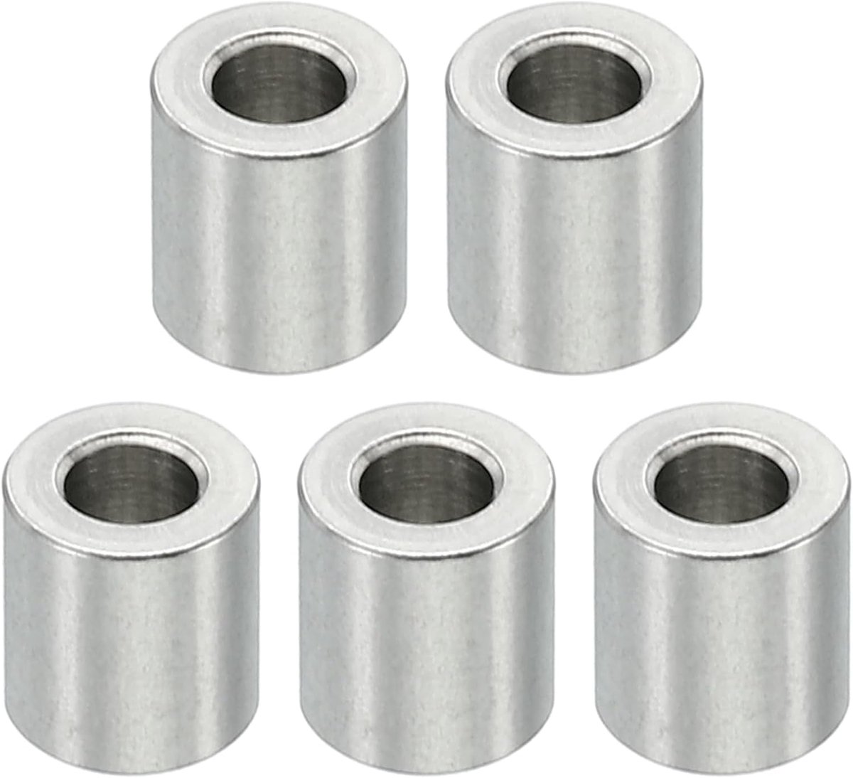 M3 roestvrijstalen afstandhouders, 5 stuks metalen afstandhouders roestvrij staal 3,1 mm ID x 6 mm OD X6 mm L roestvrijstalen afstandhouders schroef afstandhouder ronde voor 1/8 inch of M3